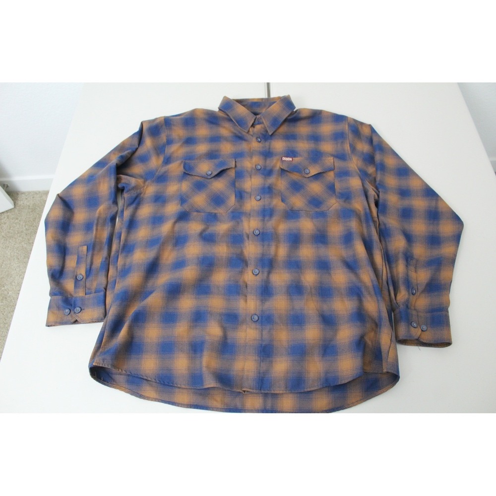Dixxon Flannel Company The Eddie Blue Brown Plaid D-Tech Shirt Mens 2XL